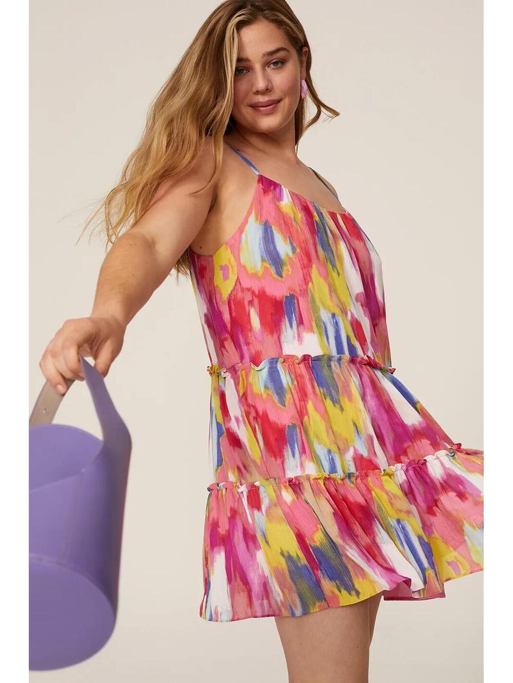 Trina Turk Havsa Dress, a vibrant, multicolored mini sundress - M